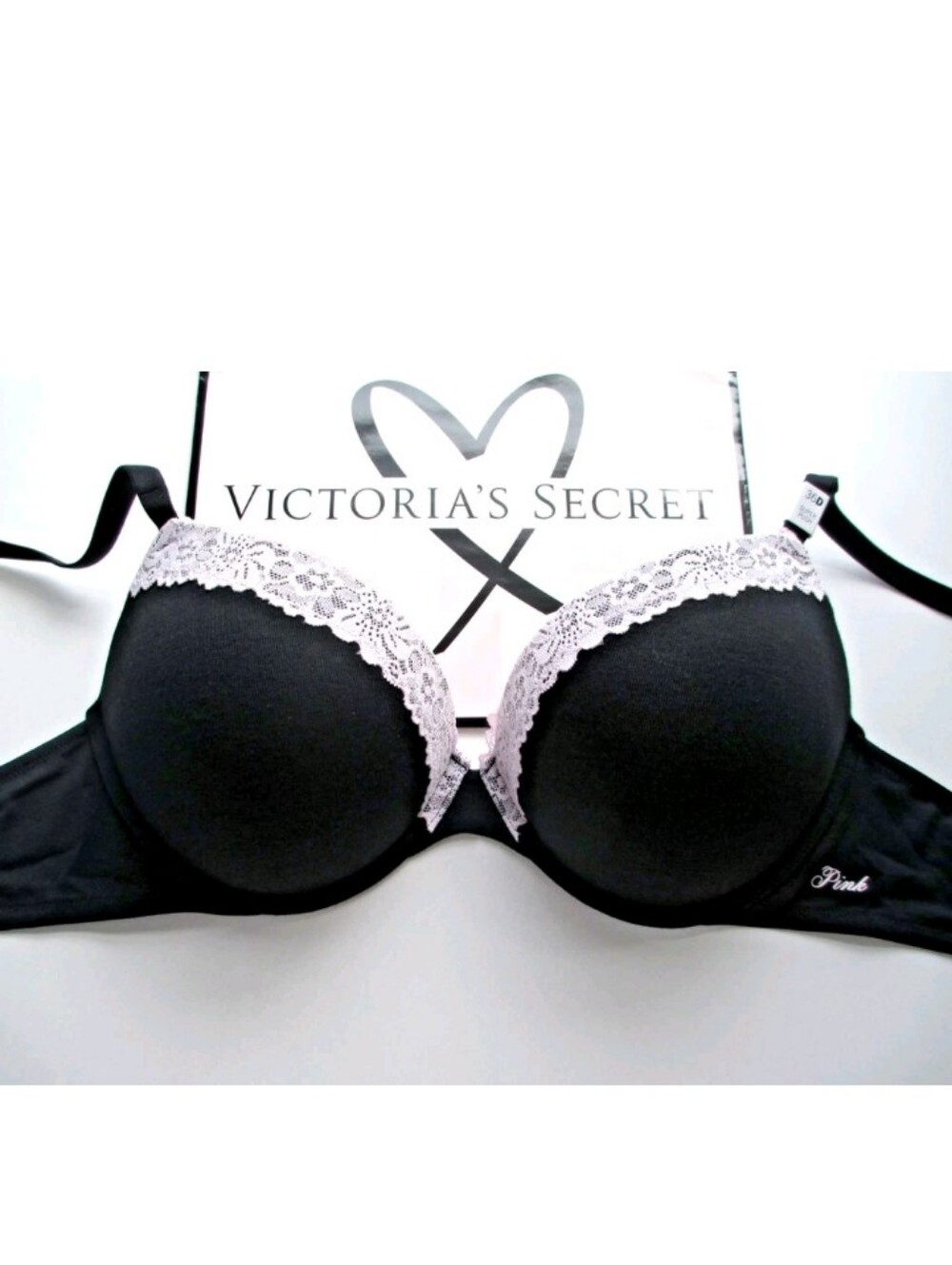 VICTORIA'S SECRET PINK Super Push-Up Bra NWT Black 34B 34C 36B 36C 38B 38C 40B